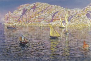 Seascape. View of the Bay of Palma de Mallorca by Antonio Munoz Degrain