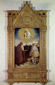 Apparition of the Virgin to Saint Anthony Abbe (Saint Anthony the Great) and Saint George