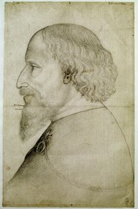 Emperor Sigismond of Luxembourg (1368-1437), seen in bust, in profile to the left. Drawing by Antonio di Puccio Pisano dit Pisanello by Antonio Pisanello