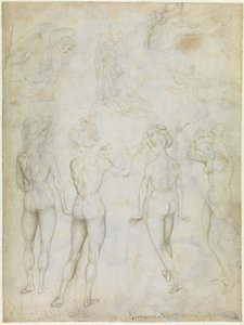 Four Studies of a Female Nude, an Annunciation and Two Studies of a Woman Swimming, c.1425 by Antonio Pisanello