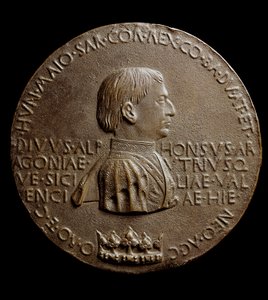 Medal of Alfonso V of Aragon (Alfonso the Magnanimous or the Great) by Antonio Pisanello