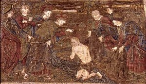 Christ Baptising St. John the Baptist, tapestry depicting scenes from the life of the saint