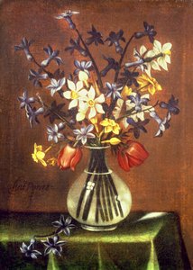 Still Life of Flowers including Hyacinth, Tulips and Pheasant Eye