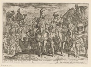 Abraham Brings Lot and His Family to His Own Land (Old Testament Battle Scenes) by Antonio Tempesta