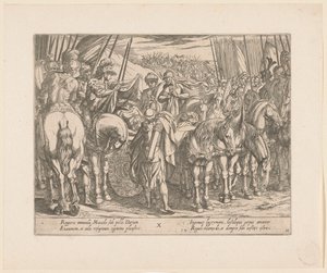 Alexander the Great finds the body of Darius by Antonio Tempesta