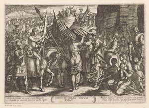 David Returns Triumphant with the Head of Goliath (Old Testament Battle Scenes) by Antonio Tempesta
