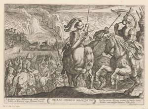 The Egyptians Pursue the Israelites Through the Red Sea (series title: Old Testament Battle Scenes) by Antonio Tempesta