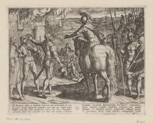 The Romans Burning the Dutch Countryside (series title: The Batavian Wars Against the Romans) by Antonio Tempesta