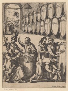 Drinking Party in Wine Cellar by Antonio Tempesta