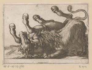 A Lion Biting the Neck of a Horse by Antonio Tempesta