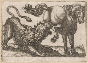 A Horse Trampling a Lion (Fighting Animals)