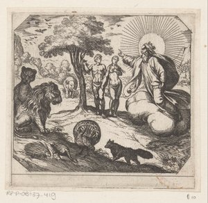 God Forbids Adam and Eve to Eat from the Tree of Knowledge
