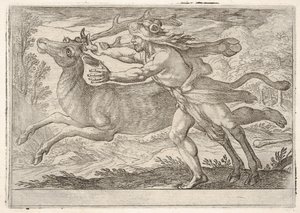 Hercules and the Hind of Mount Cerynea by Antonio Tempesta