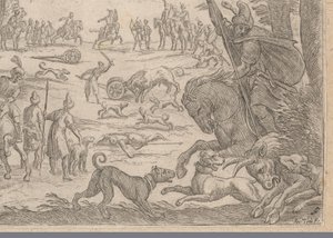 Hunting Wild Bulls (Hunting Scenes, Part 2) by Antonio Tempesta