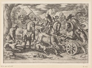 Hunting Wild Bulls by Antonio Tempesta