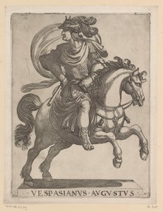 Emperor Vespasian on Horseback (series title) by Antonio Tempesta
