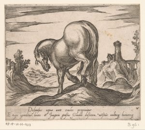 Horse Descending a Hill Seen from Behind by Antonio Tempesta