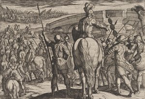 The Advance Guard of the New Roman Troops Turned Back, from The War of the Roman, 1611 by Antonio Tempesta