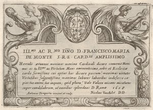 Title Plate for the Series The Labors of Hercules with the Arms of Cardinal Francesco Ma by Antonio Tempesta