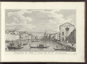 View of the Grand Canal, Santa Maria di Nazareth, and San Simeone Piccolo in Venice by Antonio Visentini