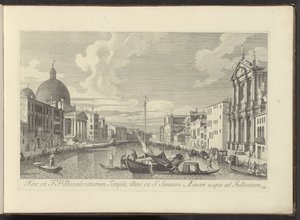 View of the Grand Canal, Santa Maria di Nazareth, and San Simeone Piccolo in Venice by Antonio Visentini