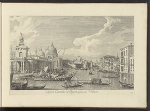 View of the Grand Canal in Venice (title on object: Caput Canalis et Ingressus in Urbem) (series title: Urbis Venetiarum prospectus celebriores, ex Antonii Canal tabulis XXXVIII aere expressi ab Antonio Vissentini in partes tres distributi. pars prima) by Antonio Visentini