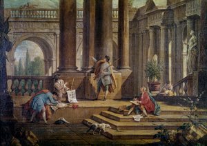 Works of Restoration of a Villa (detail) by Antonio Visentini