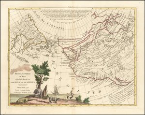 1776 Map - New Discoveries of the Russians in the North of the South Sea in Asia and America by Antonio Zatta