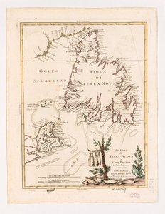 The Islands of New Land and Cape Breton of New Projection 1778 by Antonio Zatta