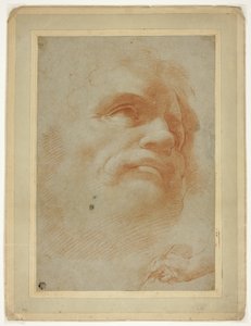 Male Head and Sketch of Right Hand Holding Stylus