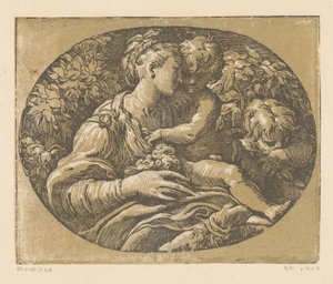 Mary with Child and John the Baptist by Antonio da Trento