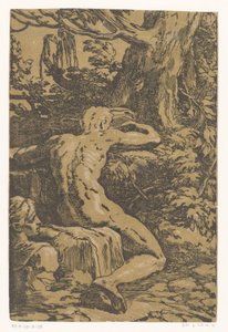 Naked Man in a Landscape by Antonio da Trento