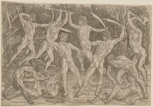 Battle of the Nudes by Antonio Pollaiuolo