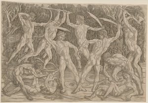 Battle of the Nudes, 1470s-80s by Antonio Pollaiuolo