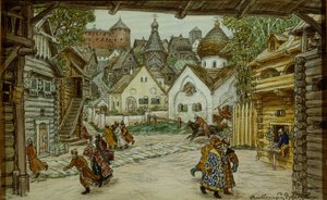 Stage design for the opera The Oprichnik by Pyotr Tchaikovsky, 1911 by Apollinari Mikhailovich Vasnetsov