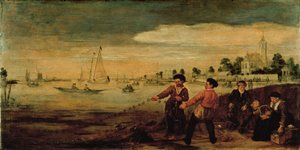 Fishermen on the Bank of the Amstel near the Pauwentuin