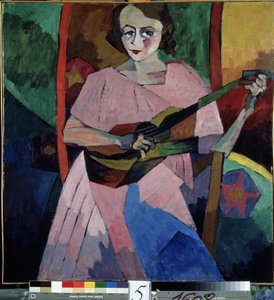 Lady with a Guitar by Aristarkh Vasilievic Lentulov