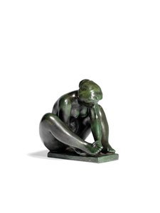 Crouching Girl Holding One Foot