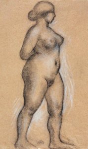 Female Model Seen from the Side, Walking to the Right
