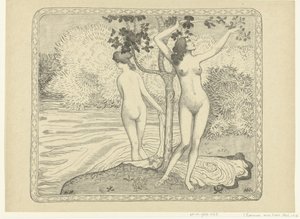 Two Bathing Women by the Waterside (Summer; The Trial)