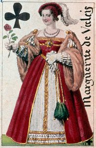 Representation of Marguerite de Valois (1553-1615) known as Queen Margot (detail of a play card) by Armand Gustave Houbigant