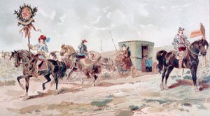 A Covered Horse Drawn Coach of the 17th Century, 1886 by Armand Jean Heins