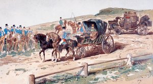 A Postillion Mounted on a Carriage Horse, 19th Century, 1886 by Armand Jean Heins
