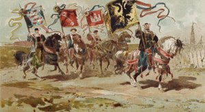 Horsemen Carrying Banners of the Hanseatic League and Some of Its Member Cities, Spanish Netherlands