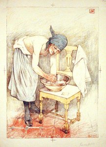 Girl Washing, from L