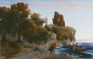 Castle by the Sea (Murder in the Castle) by Arnold Böcklin