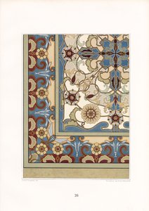 MultiColoured Carpet Pattern with Stylized Flowers by Arnold Lyongrün