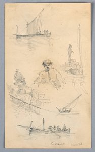 Sketches in the Harbor of Catania by Arnold William Brunner