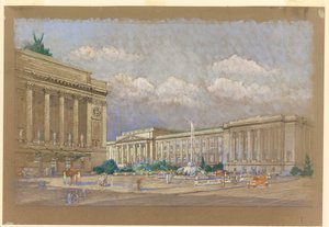 Study for Proposed Music and Arts Center, New York, NY by Arnold William Brunner