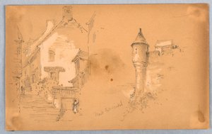Two Sketches at Mont. St. Michel by Arnold William Brunner